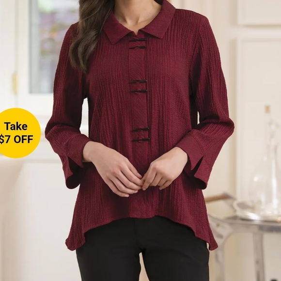 Habitat Burgundy Knit Top - Picture 8 of 9